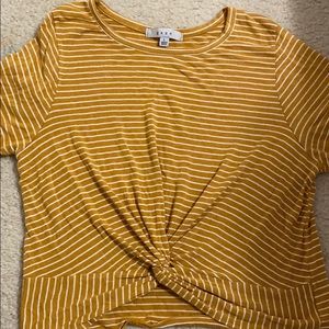 yellow short sleeve top